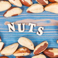 Brasil nuts containing natural minerals and vitamin, health nutrition